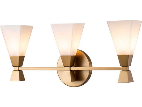 Lucas McKearn Bowtie 3-Light Laquered Gold Glass Vanity Light