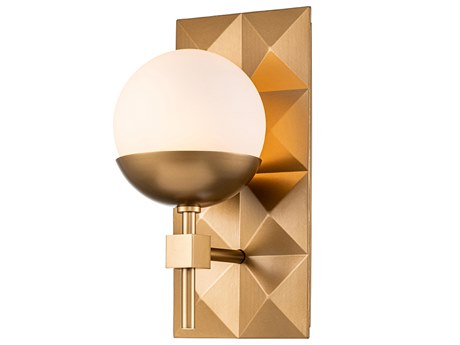 Lucas McKearn Deco 1-Light Laquered Gold Glass Wall Sconce