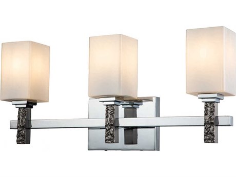 Lucas McKearn Jack 3-Light Polished Chrome Glass Vanity Light