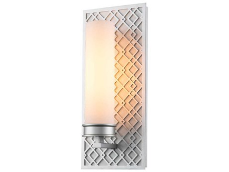 Lucas McKearn Ziggy 1-Light Laquered Silver Glass Wall Sconce