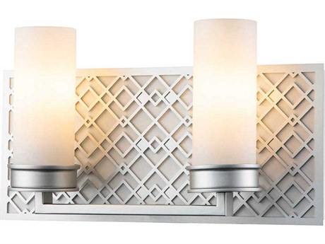 Lucas McKearn Ziggy 2-Light Laquered Silver Glass Vanity Light