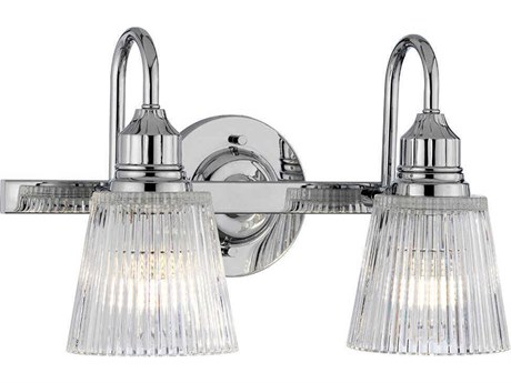 Lucas McKearn Addison 2-Light Polished Chrome Glass LED Vanity Light