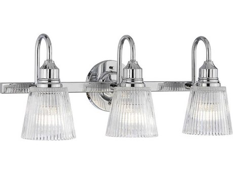 Lucas McKearn Addison 3-Light Polished Chrome Glass LED Vanity Light