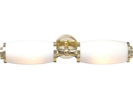 Lucas McKearn Eliot 2-Light Polished Brass Glass LED Vanity Light