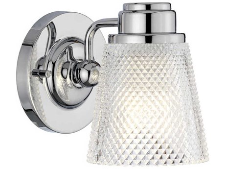 Lucas McKearn Hudson 1-Light Polished Chrome Glass LED Wall Sconce