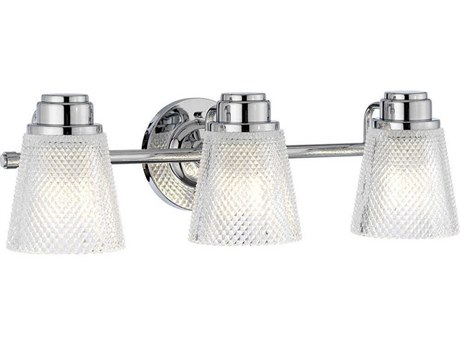 Lucas McKearn Hudson 3-Light Polished Chrome Glass LED Vanity Light
