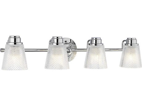 Lucas McKearn Hudson 4-Light Polished Chrome Glass LED Vanity Light