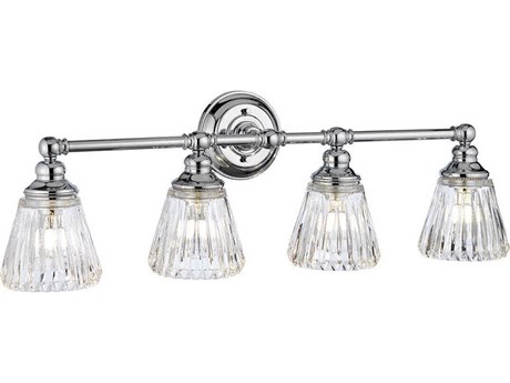 Lucas McKearn Keynes 4-Light Polished Chrome Glass LED Vanity Light