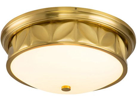 Lucas McKearn Epsilon 3-Light Aged Brass Flush Mount
