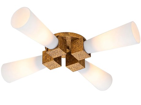 Lucas McKearn Kristy 4-Light Distressed Gold Flush Mount