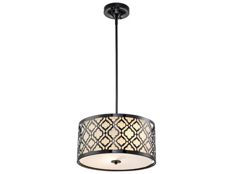 Lucas McKearn Arabella 2-Light Black Drum Pendant