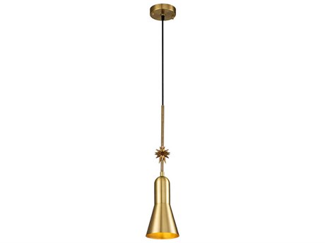 Lucas McKearn Etoile 1-Light Aged Brass Mini Pendant