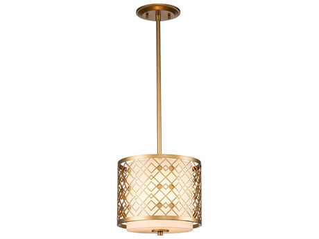 Lucas McKearn Ziggy 1-Light Laquered Gold Glass Drum Mini Pendant