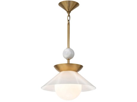 Lucas McKearn Saucer 1-Light Aged Brass Globe Pendant
