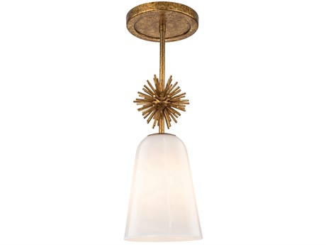 Lucas McKearn Staring 1-Light Distressed Gold Mini Pendant