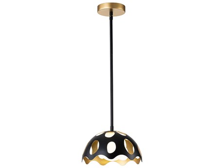 Lucas McKearn Pebbles 1-Light Black Dome Mini Pendant