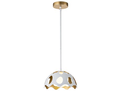 Lucas McKearn Pebbles 1-Light White Dome Mini Pendant