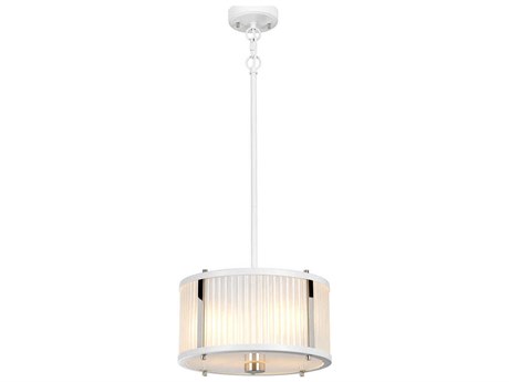 Lucas McKearn Corona 2-Light White Glass Drum Mini Pendant