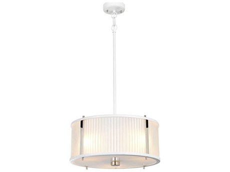 Lucas McKearn Corona 3-Light White Glass Drum Pendant