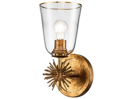 Lucas McKearn Staring 1-Light Gold Leaf Glass Wall Sconce