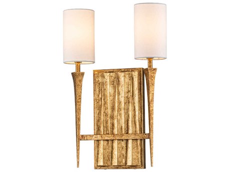 Lucas McKearn Crest 2-Light Gold Leaf Wall Sconce
