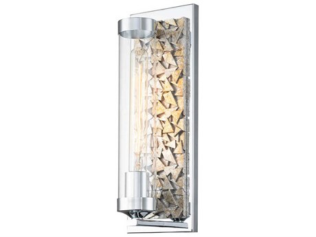 Lucas McKearn Elysian 1-Light Polished Chrome Glass Wall Sconce