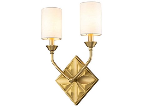 Lucas McKearn Epsilon 2-Light Aged Brass Wall Sconce