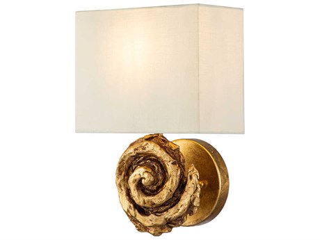 Lucas McKearn Swirl 1-Light Gold Leaf Wall Sconce