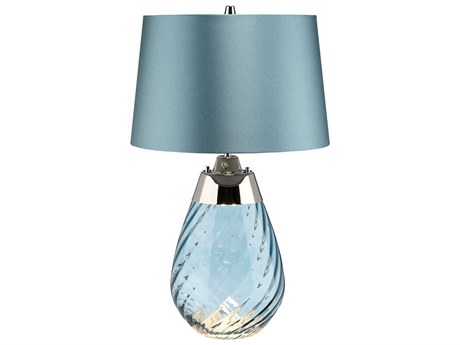 Lucas McKearn Lena Blue Glass Table Lamp with Duck Egg Shade