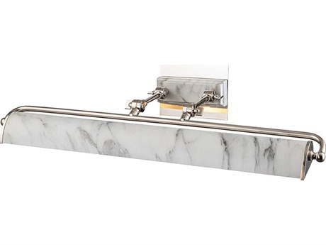 Lucas McKearn Winchfield 4-Light Polished Nickel White Marble Picture Light