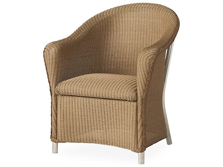 Lloyd Flanders Reflections Wicker Dining Arm Chair with Padded Seat