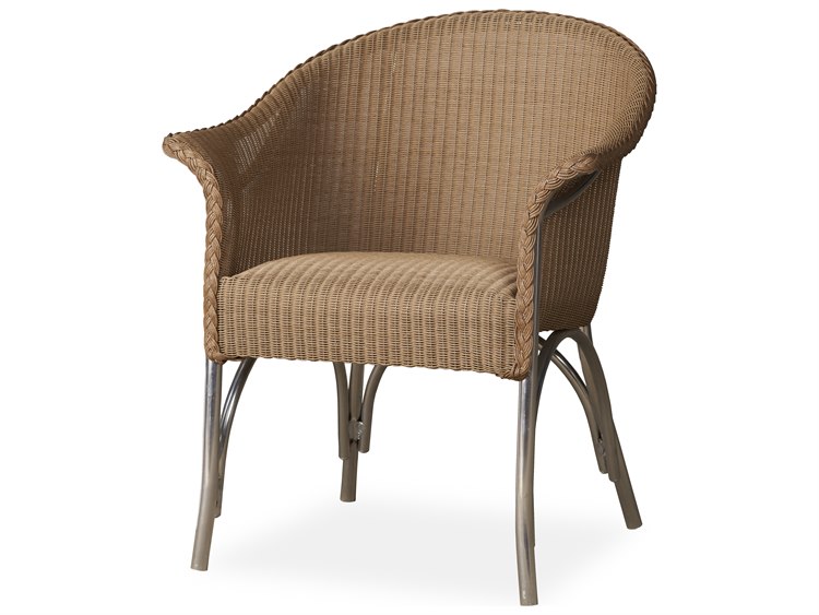 Lloyd Flanders All Seasons Wicker Dining Armchair with Padded Seat