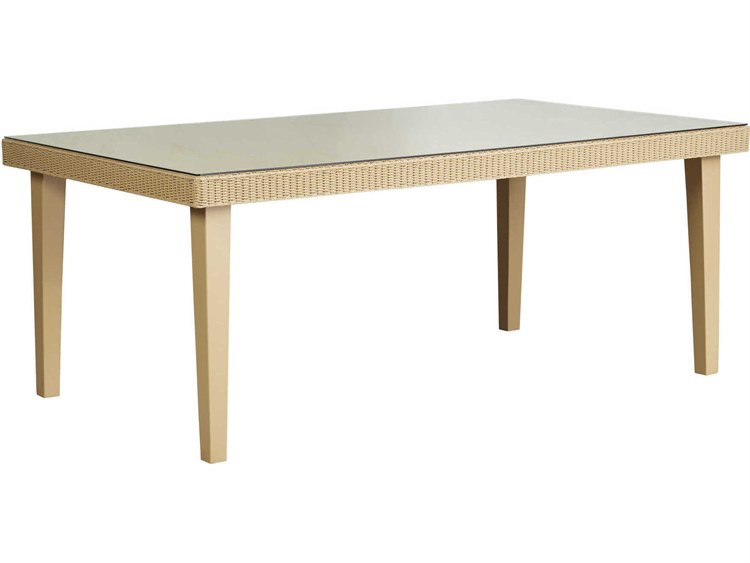 Lloyd Flanders Hamptons Wicker Rectangular Outdoor Patio Dining Table