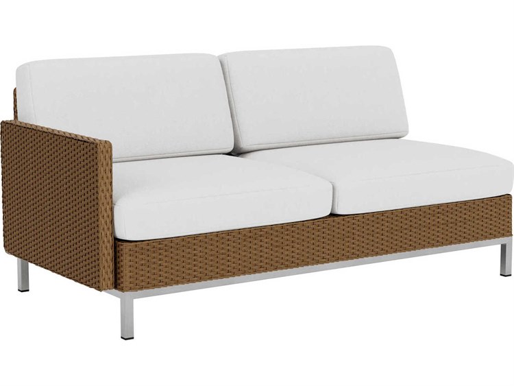 Lloyd Flanders Elements Steel Wicker Right Arm Outdoor Patio Loveseat