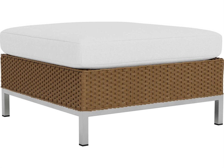 Lloyd Flanders Elements Steel Wicker Patio Ottoman