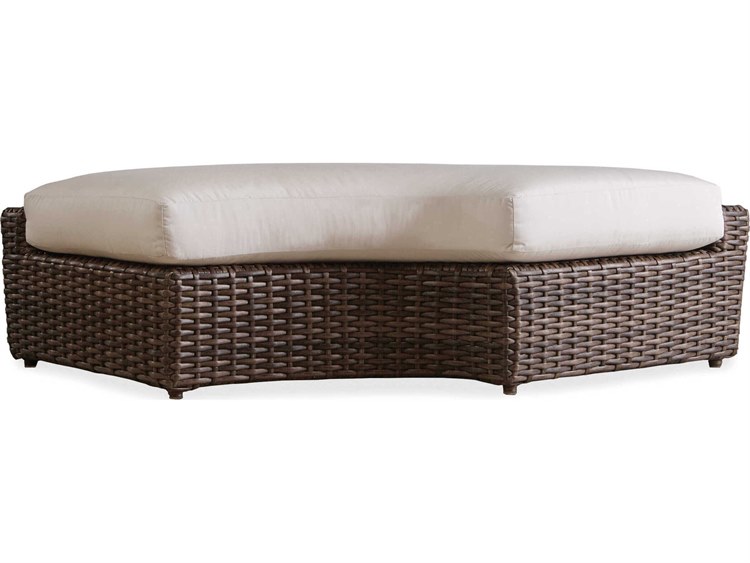 Lloyd Flanders Largo Vintage Oak Wicker Cushion Outdoor Patio Bench