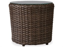 Lloyd Flanders Largo Wicker 22'' Round Lay on Glass Top End Table