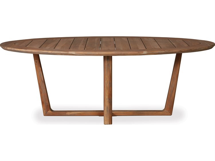 Lloyd Flanders Teak Oval Outdoor Patio Dining Table