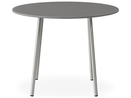 Lloyd Flanders Elevation Stainless Steel 24'' Round Light Gray Corian Top End Table