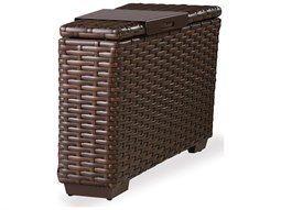 Lloyd Flanders Contempo Wicker Storage Wedge Table with Hinged Top Including Tray