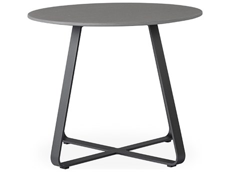 Lloyd Flanders Universal Accessories Aluminum 24'' Round Light Gray Corian Top End Table