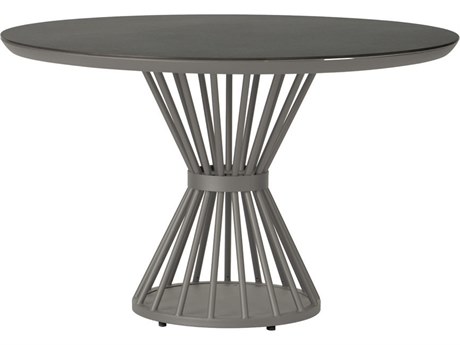 Lloyd Flanders Universal Accessories Aluminum Diameter Round Dining Table with Stone Top