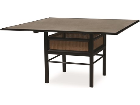 Lloyd Flanders Southport Aluminum Wicker 55'' Square Glass Top Dining Table