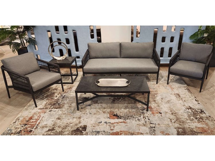 Lloyd Flanders Burano Aluminum Rope Lounge Set
