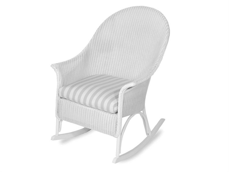 lloyd flanders wicker cushion arm rocker lounge chair | lf8036