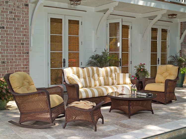 Lloyd Flanders Grand Traverse Wicker Cushion Outdoor Lounge Set