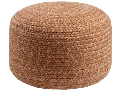 Livabliss by Surya Entwined Light Brown Upholstered Pouf