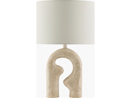 Livabliss by Surya Ellory Painted Cream White Linen Table Lamp