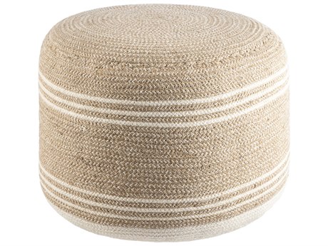 Livabliss by Surya Frankfurt Beige Pouf