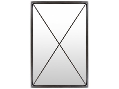Livabliss by Surya Forge Hand Painted Black Rectangular Wall Mirror